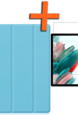 Nomfy Hoes Geschikt voor Samsung Galaxy Tab A8 Hoes Tri-fold Tablet Hoesje Case Met Screenprotector - Hoesje Geschikt voor Samsung Tab A8 Hoesje Hardcover Bookcase - Lichtblauw