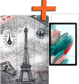 Nomfy Nomfy Samsung Galaxy Tab A8 2022 Hoes Met Screenprotector - Eiffeltoren