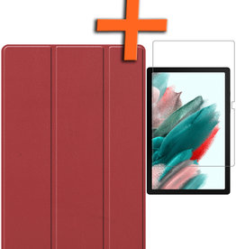 Nomfy Nomfy Samsung Galaxy Tab A8 2022 Hoes Met Screenprotector - Donkerrood