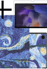 NoXx Hoesje Geschikt voor Samsung Galaxy Tab A8 Hoesje Case Hard Cover Hoes Book Case Met Screenprotector - Sterrenhemel
