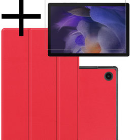 NoXx NoXx Samsung Galaxy Tab A8 2022 Hoes Met Screenprotector - Rood