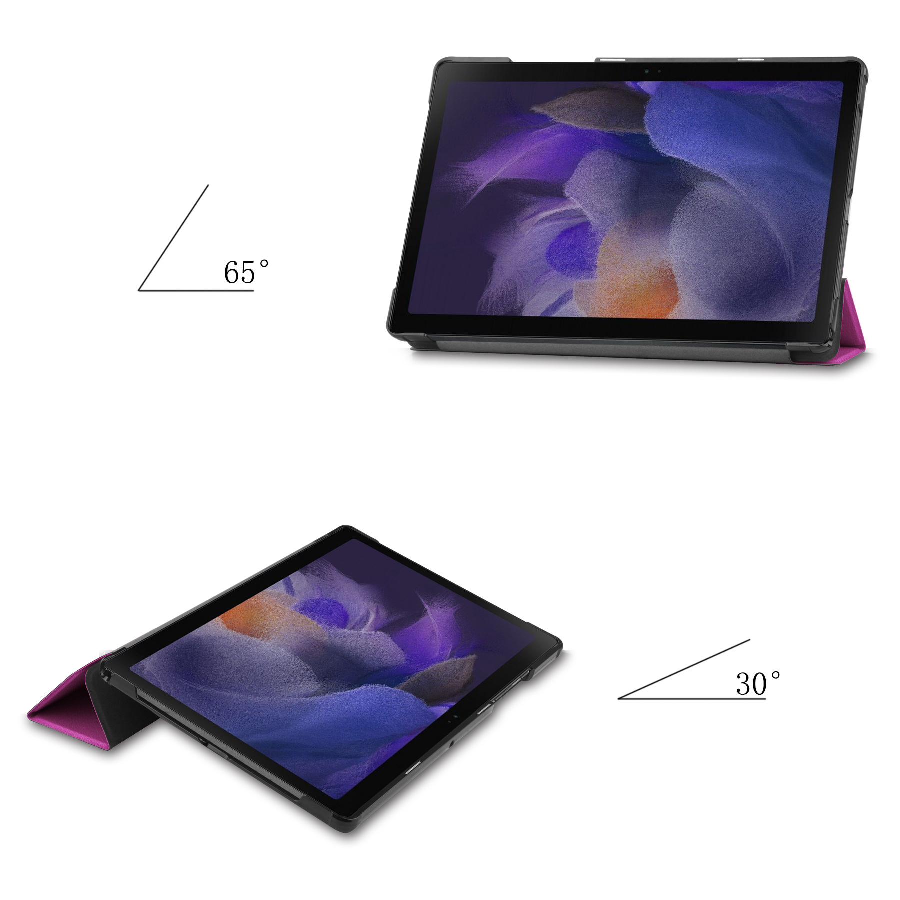 NoXx Hoesje Geschikt voor Samsung Galaxy Tab A8 Hoesje Case Hard Cover Hoes Book Case Met Screenprotector - Paars