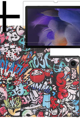 NoXx Hoesje Geschikt voor Samsung Galaxy Tab A8 Hoesje Case Hard Cover Hoes Book Case Met Screenprotector - Graffity