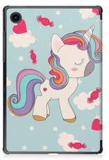 NoXx Hoesje Geschikt voor Samsung Galaxy Tab A8 Hoesje Case Hard Cover Hoes Book Case Met Screenprotector - Eenhoorn
