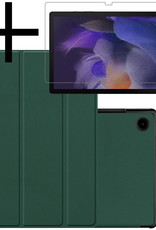 NoXx Hoesje Geschikt voor Samsung Galaxy Tab A8 Hoesje Case Hard Cover Hoes Book Case Met Screenprotector - Donkergroen