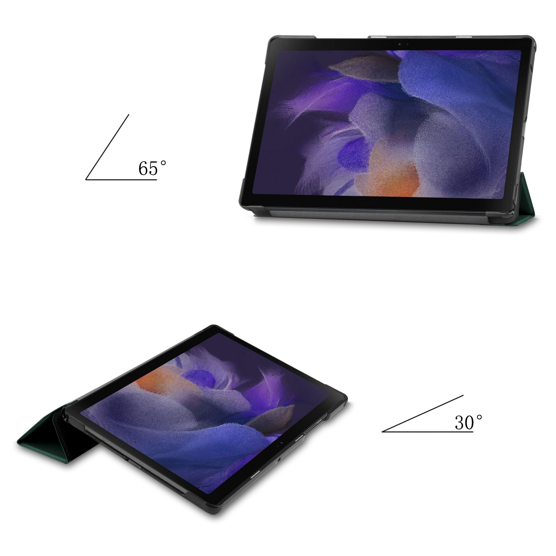 NoXx Hoesje Geschikt voor Samsung Galaxy Tab A8 Hoesje Case Hard Cover Hoes Book Case Met Screenprotector - Donkergroen