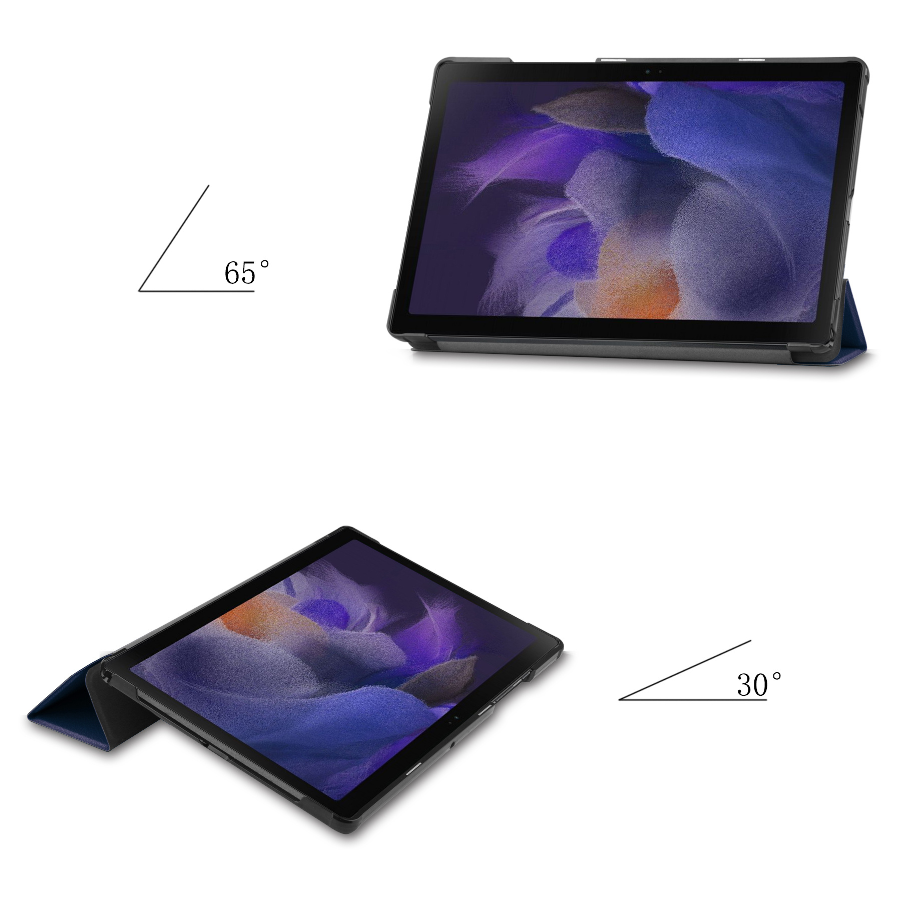 NoXx Hoesje Geschikt voor Samsung Galaxy Tab A8 Hoesje Case Hard Cover Hoes Book Case Met Screenprotector - Donkerblauw
