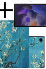 NoXx Hoesje Geschikt voor Samsung Galaxy Tab A8 Hoesje Case Hard Cover Hoes Book Case Met Screenprotector - Bloesem