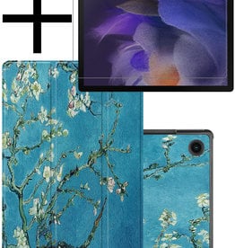 NoXx NoXx Samsung Galaxy Tab A8 2022 Hoes Met Screenprotector - Witte Bloesem