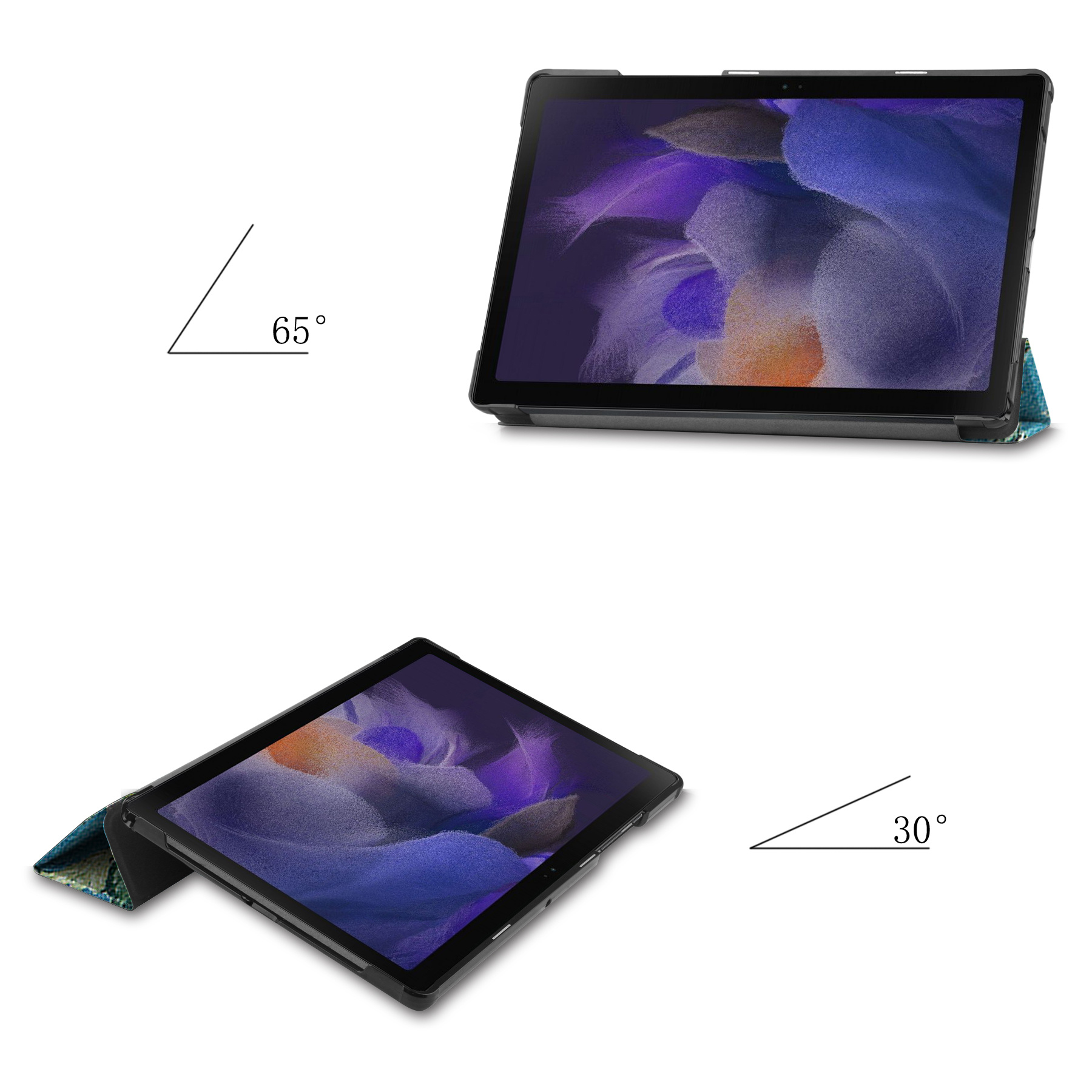 NoXx Hoesje Geschikt voor Samsung Galaxy Tab A8 Hoesje Case Hard Cover Hoes Book Case Met Screenprotector - Bloesem