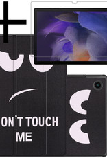 NoXx Hoesje Geschikt voor Samsung Galaxy Tab A8 Hoesje Case Hard Cover Hoes Book Case Met Screenprotector - Don't Touch Me
