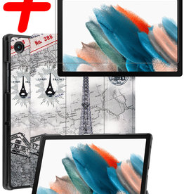 BASEY. BASEY. Samsung Galaxy Tab A8 2022 Hoes Met Screenprotector - Eiffeltoren