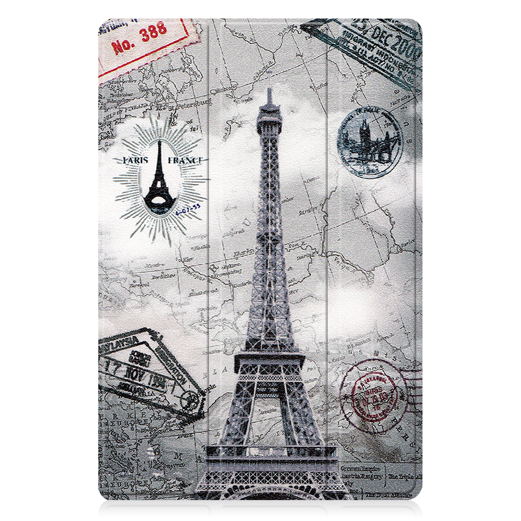 BASEY. Hoesje Geschikt voor Samsung Galaxy Tab A8 Hoes Case Tablet Hoesje Tri-fold Met Screenprotector - Hoes Geschikt voor Samsung Tab A8 Hoesje Hard Cover Bookcase Hoes - Eiffeltoren