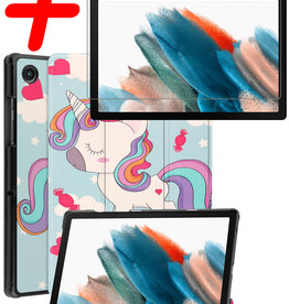 BASEY. BASEY. Samsung Galaxy Tab A8 2022 Hoes Met Screenprotector - Eenhoorn