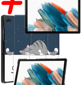 BASEY. BASEY. Samsung Galaxy Tab A8 2022 Hoes Met Screenprotector - Kat