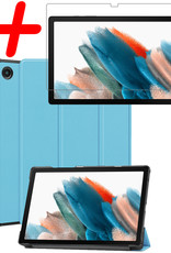 BASEY. Hoesje Geschikt voor Samsung Galaxy Tab A8 Hoes Case Tablet Hoesje Tri-fold Met Screenprotector - Hoes Geschikt voor Samsung Tab A8 Hoesje Hard Cover Bookcase Hoes - Lichtblauw