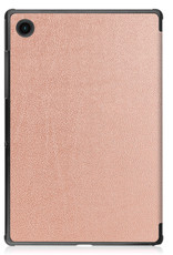 BASEY. Hoesje Geschikt voor Samsung Galaxy Tab A8 Hoes Case Tablet Hoesje Tri-fold Met Screenprotector - Hoes Geschikt voor Samsung Tab A8 Hoesje Hard Cover Bookcase Hoes - Rosé goud
