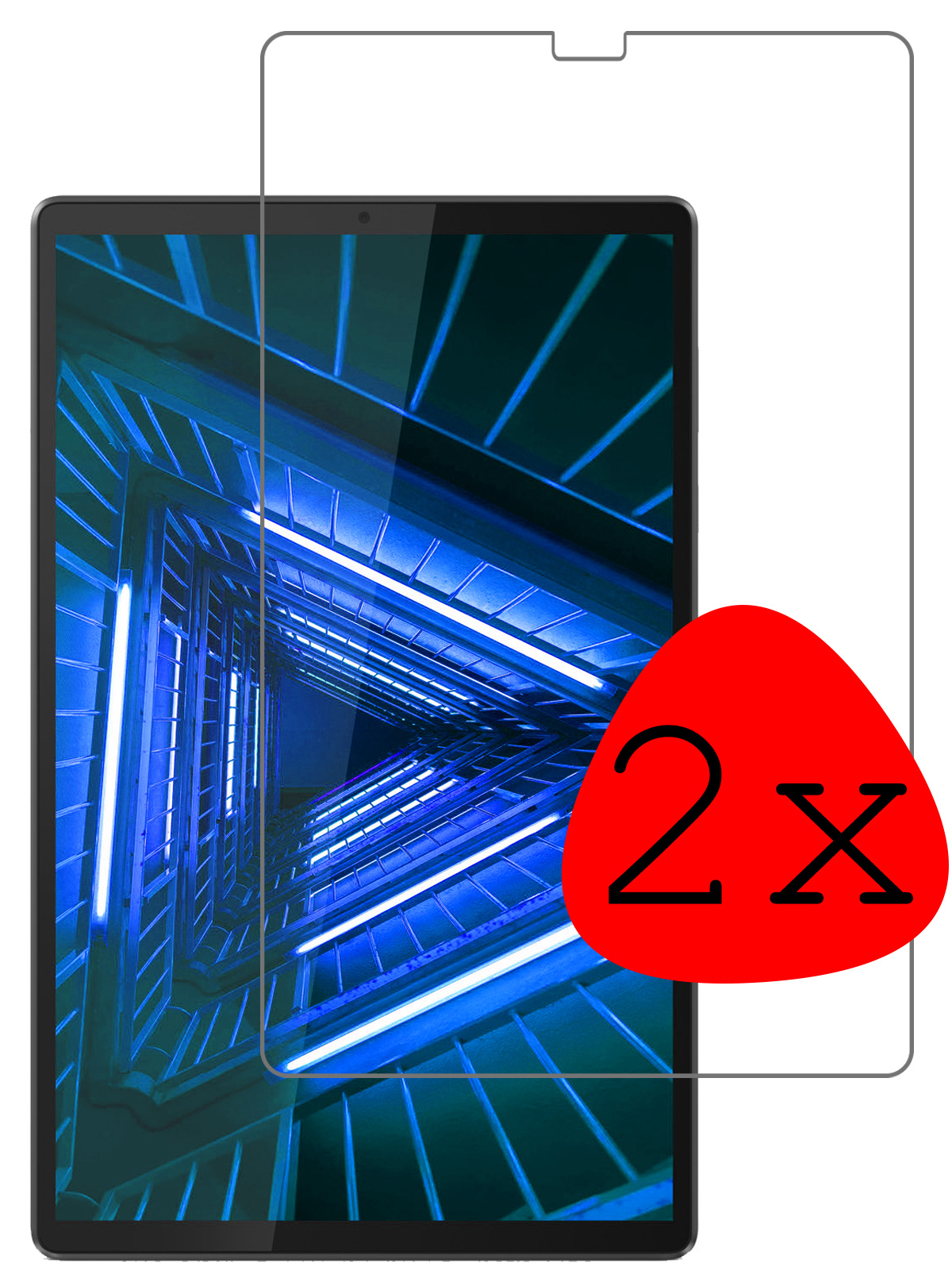 BASEY. Screenprotector Geschikt voor Lenovo Tab M10 FHD Plus 2nd Gen Screenprotector Tempered Glass - Screenprotector Geschikt voor Lenovo Tab M10 FHD Plus (2e Gen) Screen Protector Beschermglas - 2 Stuks