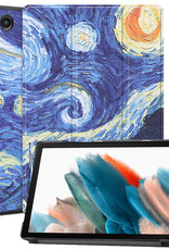 BASEY. Hoesje Geschikt voor Samsung Galaxy Tab A8 Hoes Case Tablet Hoesje Tri-fold - Hoes Geschikt voor Samsung Tab A8 Hoesje Hard Cover Bookcase Hoes - Sterrenhemel