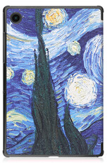 BASEY. Hoesje Geschikt voor Samsung Galaxy Tab A8 Hoes Case Tablet Hoesje Tri-fold - Hoes Geschikt voor Samsung Tab A8 Hoesje Hard Cover Bookcase Hoes - Sterrenhemel