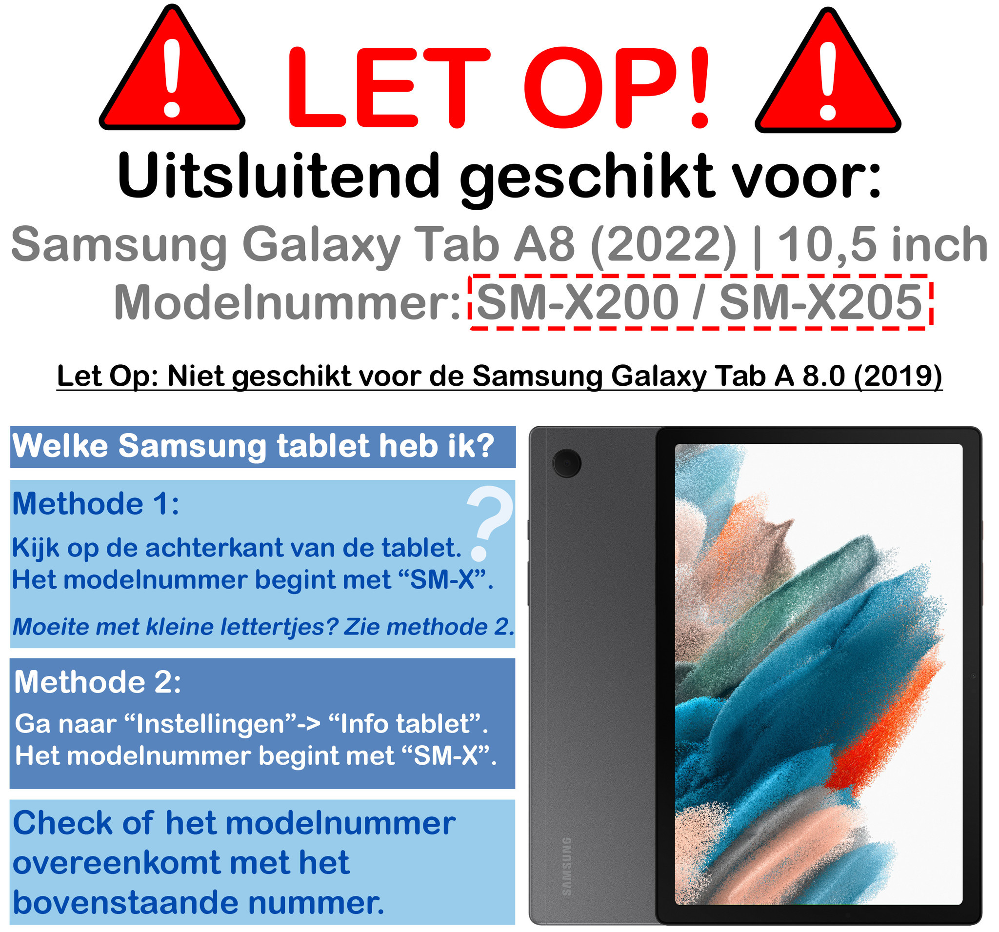 BASEY. Hoesje Geschikt voor Samsung Galaxy Tab A8 Hoes Case Tablet Hoesje Tri-fold - Hoes Geschikt voor Samsung Tab A8 Hoesje Hard Cover Bookcase Hoes - Vlinders