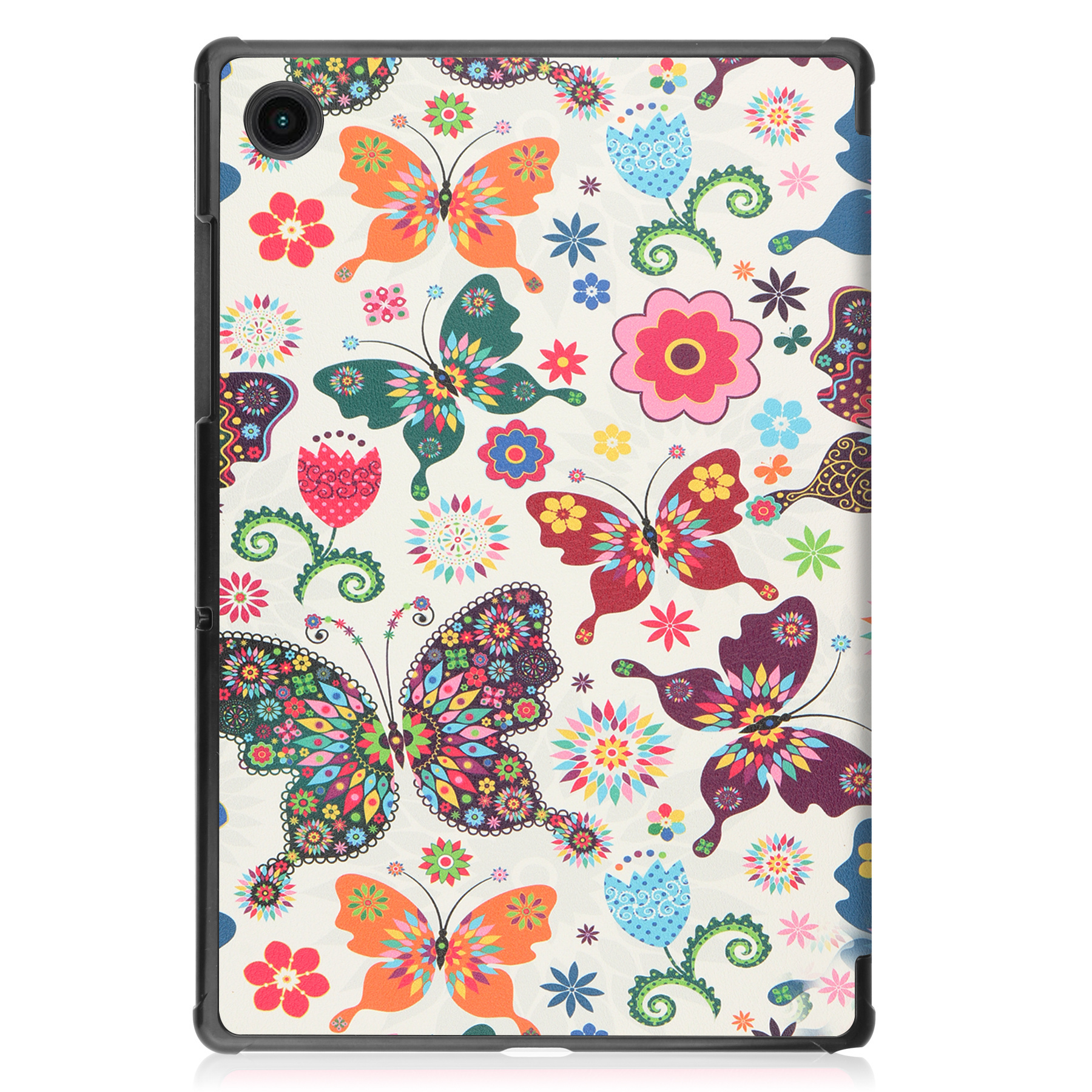 BASEY. Hoesje Geschikt voor Samsung Galaxy Tab A8 Hoes Case Tablet Hoesje Tri-fold - Hoes Geschikt voor Samsung Tab A8 Hoesje Hard Cover Bookcase Hoes - Vlinders