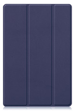 Nomfy Hoes Geschikt voor Samsung Galaxy Tab A8 Hoes Tri-fold Tablet Hoesje Case - Hoesje Geschikt voor Samsung Tab A8 Hoesje Hardcover Bookcase - Donkerblauw