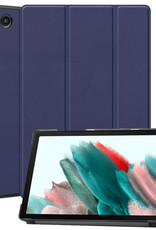 Nomfy Hoes Geschikt voor Samsung Galaxy Tab A8 Hoes Tri-fold Tablet Hoesje Case - Hoesje Geschikt voor Samsung Tab A8 Hoesje Hardcover Bookcase - Donkerblauw