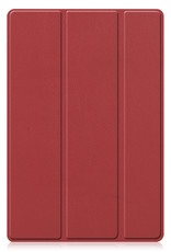 Nomfy Hoes Geschikt voor Samsung Galaxy Tab A8 Hoes Tri-fold Tablet Hoesje Case - Hoesje Geschikt voor Samsung Tab A8 Hoesje Hardcover Bookcase - Donkerrood