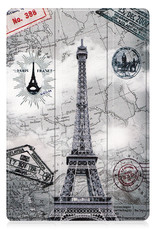 Nomfy Hoes Geschikt voor Samsung Galaxy Tab A8 Hoes Tri-fold Tablet Hoesje Case - Hoesje Geschikt voor Samsung Tab A8 Hoesje Hardcover Bookcase - Eiffeltoren