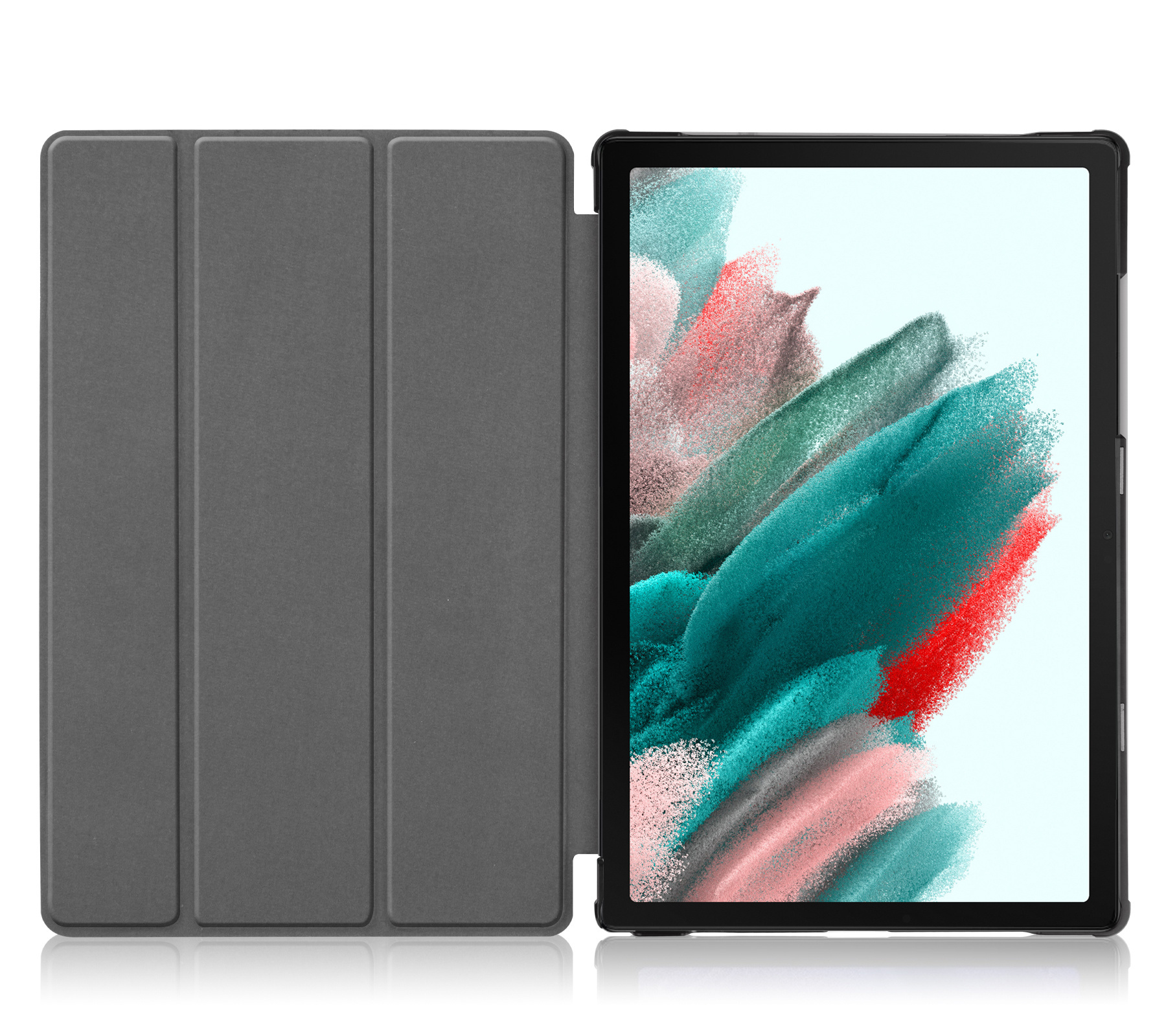 Nomfy Hoes Geschikt voor Samsung Galaxy Tab A8 Hoes Tri-fold Tablet Hoesje Case - Hoesje Geschikt voor Samsung Tab A8 Hoesje Hardcover Bookcase - Grijs