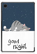 Nomfy Hoes Geschikt voor Samsung Galaxy Tab A8 Hoes Tri-fold Tablet Hoesje Case - Hoesje Geschikt voor Samsung Tab A8 Hoesje Hardcover Bookcase - Kat