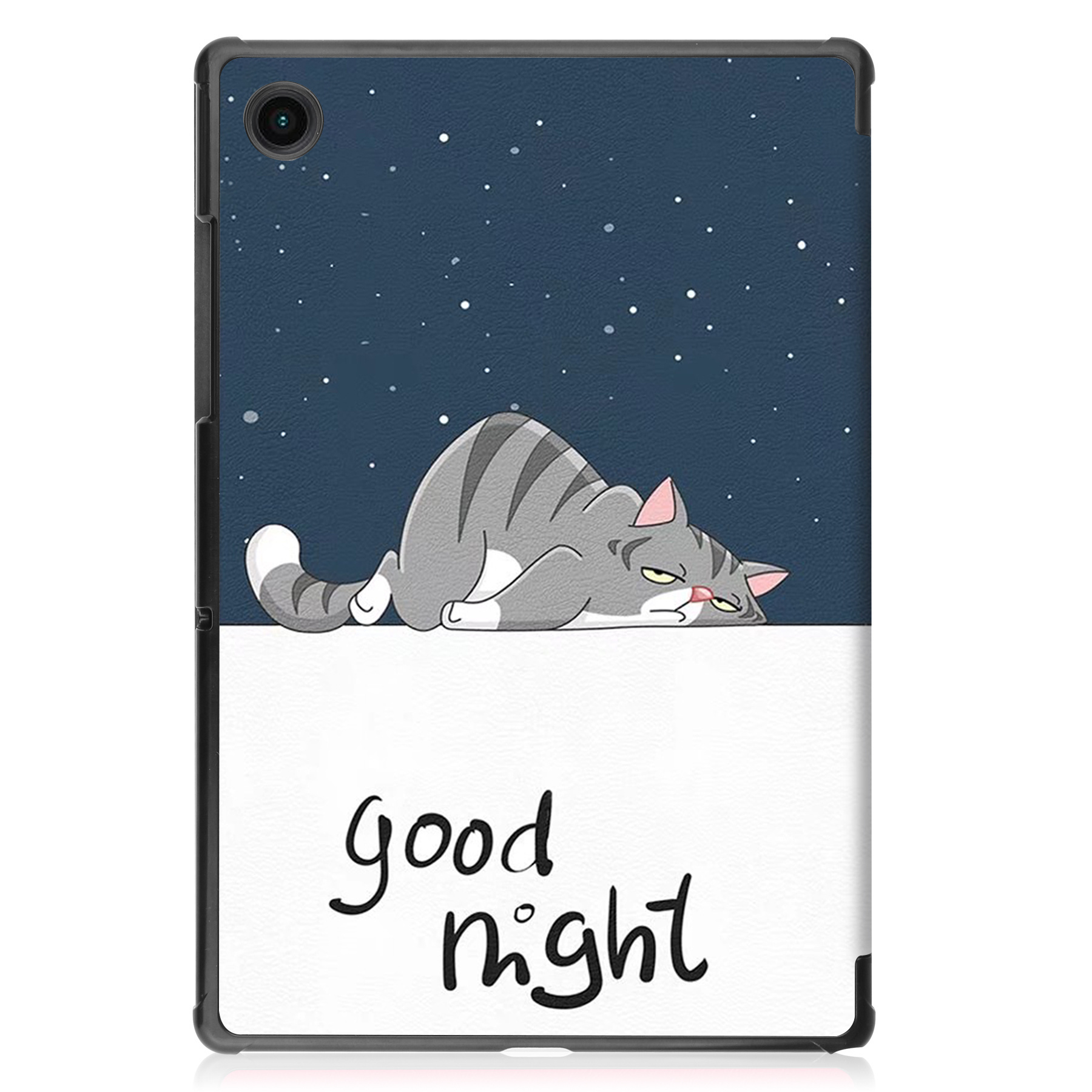 Nomfy Hoes Geschikt voor Samsung Galaxy Tab A8 Hoes Tri-fold Tablet Hoesje Case - Hoesje Geschikt voor Samsung Tab A8 Hoesje Hardcover Bookcase - Kat