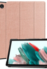 Nomfy Hoes Geschikt voor Samsung Galaxy Tab A8 Hoes Tri-fold Tablet Hoesje Case - Hoesje Geschikt voor Samsung Tab A8 Hoesje Hardcover Bookcase - Rosé goud