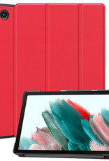 Nomfy Hoes Geschikt voor Samsung Galaxy Tab A8 Hoes Tri-fold Tablet Hoesje Case - Hoesje Geschikt voor Samsung Tab A8 Hoesje Hardcover Bookcase - Rood