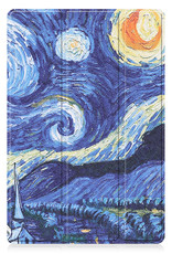 Nomfy Hoes Geschikt voor Samsung Galaxy Tab A8 Hoes Tri-fold Tablet Hoesje Case - Hoesje Geschikt voor Samsung Tab A8 Hoesje Hardcover Bookcase - Sterrenhemel