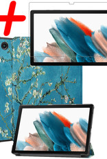 BASEY. Hoesje Geschikt voor Samsung Galaxy Tab A8 Hoes Case Tablet Hoesje Tri-fold Met Screenprotector - Hoes Geschikt voor Samsung Tab A8 Hoesje Hard Cover Bookcase Hoes - Bloesem