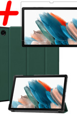 BASEY. Hoesje Geschikt voor Samsung Galaxy Tab A8 Hoes Case Tablet Hoesje Tri-fold Met Screenprotector - Hoes Geschikt voor Samsung Tab A8 Hoesje Hard Cover Bookcase Hoes - Donkergroen