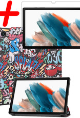 BASEY. Hoesje Geschikt voor Samsung Galaxy Tab A8 Hoes Case Tablet Hoesje Tri-fold Met Screenprotector - Hoes Geschikt voor Samsung Tab A8 Hoesje Hard Cover Bookcase Hoes - Graffity