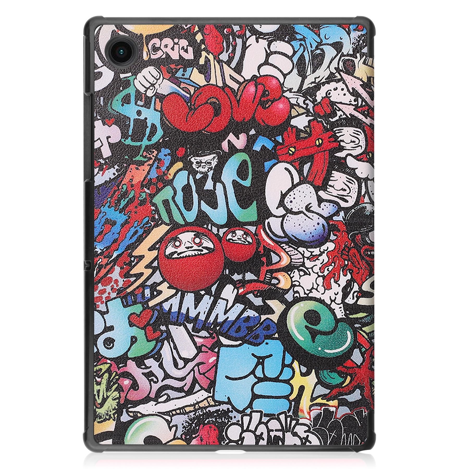 BASEY. Hoesje Geschikt voor Samsung Galaxy Tab A8 Hoes Case Tablet Hoesje Tri-fold Met Screenprotector - Hoes Geschikt voor Samsung Tab A8 Hoesje Hard Cover Bookcase Hoes - Graffity