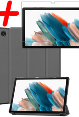 BASEY. Hoesje Geschikt voor Samsung Galaxy Tab A8 Hoes Case Tablet Hoesje Tri-fold Met Screenprotector - Hoes Geschikt voor Samsung Tab A8 Hoesje Hard Cover Bookcase Hoes - Grijs