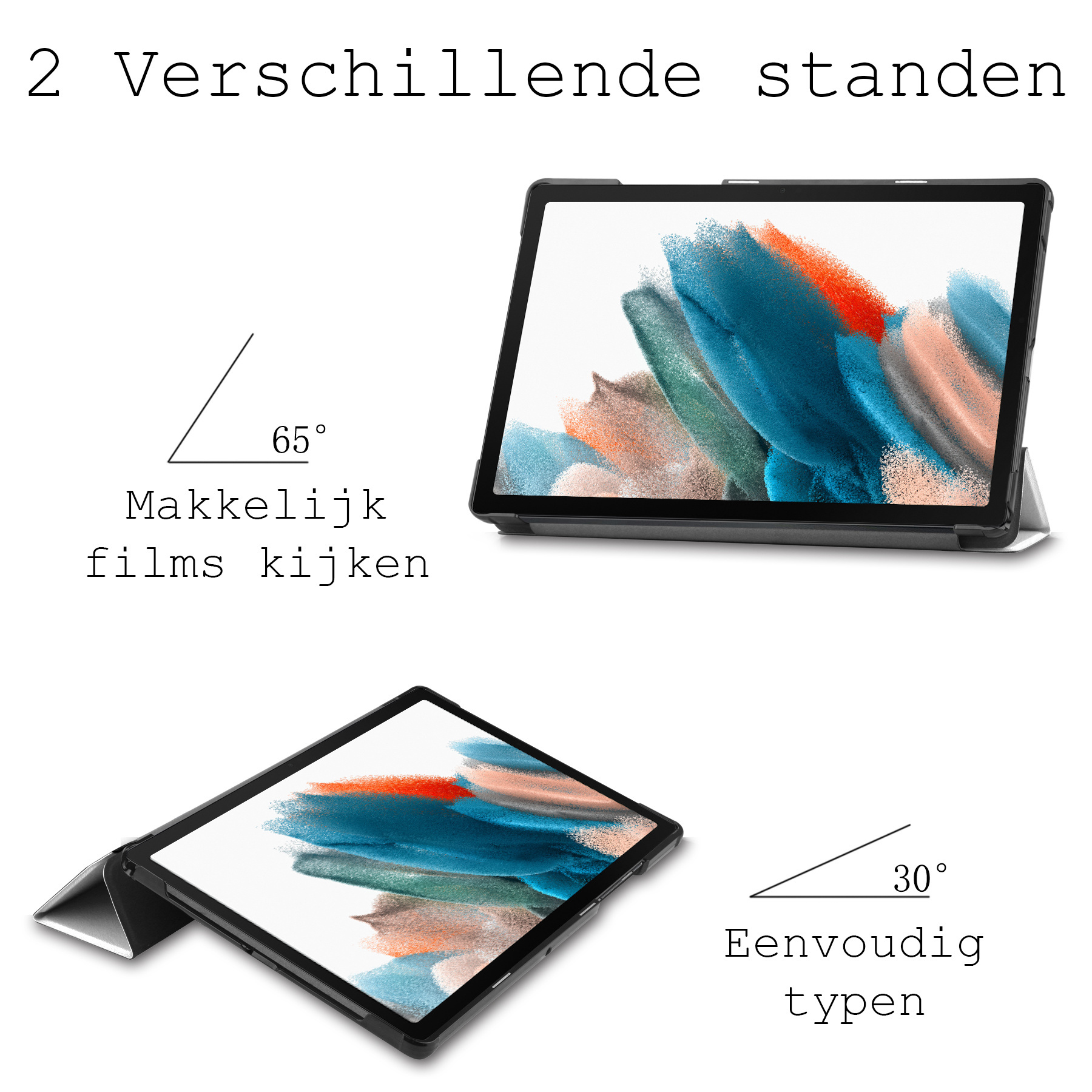 BASEY. Hoesje Geschikt voor Samsung Galaxy Tab A8 Hoes Case Tablet Hoesje Tri-fold Met Screenprotector - Hoes Geschikt voor Samsung Tab A8 Hoesje Hard Cover Bookcase Hoes - Kat