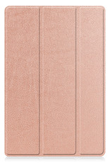 BASEY. Hoesje Geschikt voor Samsung Galaxy Tab A8 Hoes Case Tablet Hoesje Tri-fold Met Screenprotector - Hoes Geschikt voor Samsung Tab A8 Hoesje Hard Cover Bookcase Hoes - Rosé goud