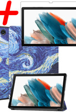 BASEY. Hoesje Geschikt voor Samsung Galaxy Tab A8 Hoes Case Tablet Hoesje Tri-fold Met Screenprotector - Hoes Geschikt voor Samsung Tab A8 Hoesje Hard Cover Bookcase Hoes - Sterrenhemel