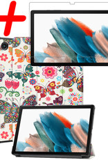 BASEY. Hoesje Geschikt voor Samsung Galaxy Tab A8 Hoes Case Tablet Hoesje Tri-fold Met Screenprotector - Hoes Geschikt voor Samsung Tab A8 Hoesje Hard Cover Bookcase Hoes - Vlinders