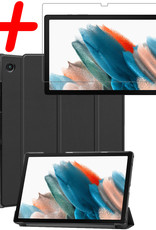 BASEY. Hoesje Geschikt voor Samsung Galaxy Tab A8 Hoes Case Tablet Hoesje Tri-fold Met Screenprotector - Hoes Geschikt voor Samsung Tab A8 Hoesje Hard Cover Bookcase Hoes - Zwart