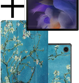 NoXx NoXx Samsung Galaxy Tab A8 2022 Hoes Met Screenprotector - Witte Bloesem