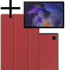 NoXx NoXx Samsung Galaxy Tab A8 2022 Hoes Met Screenprotector - Donkerrood