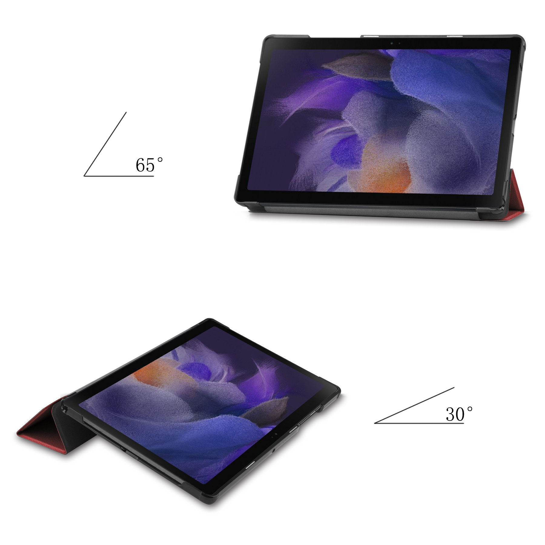 NoXx Hoesje Geschikt voor Samsung Galaxy Tab A8 Hoesje Case Hard Cover Hoes Book Case Met Screenprotector - Donkerrood