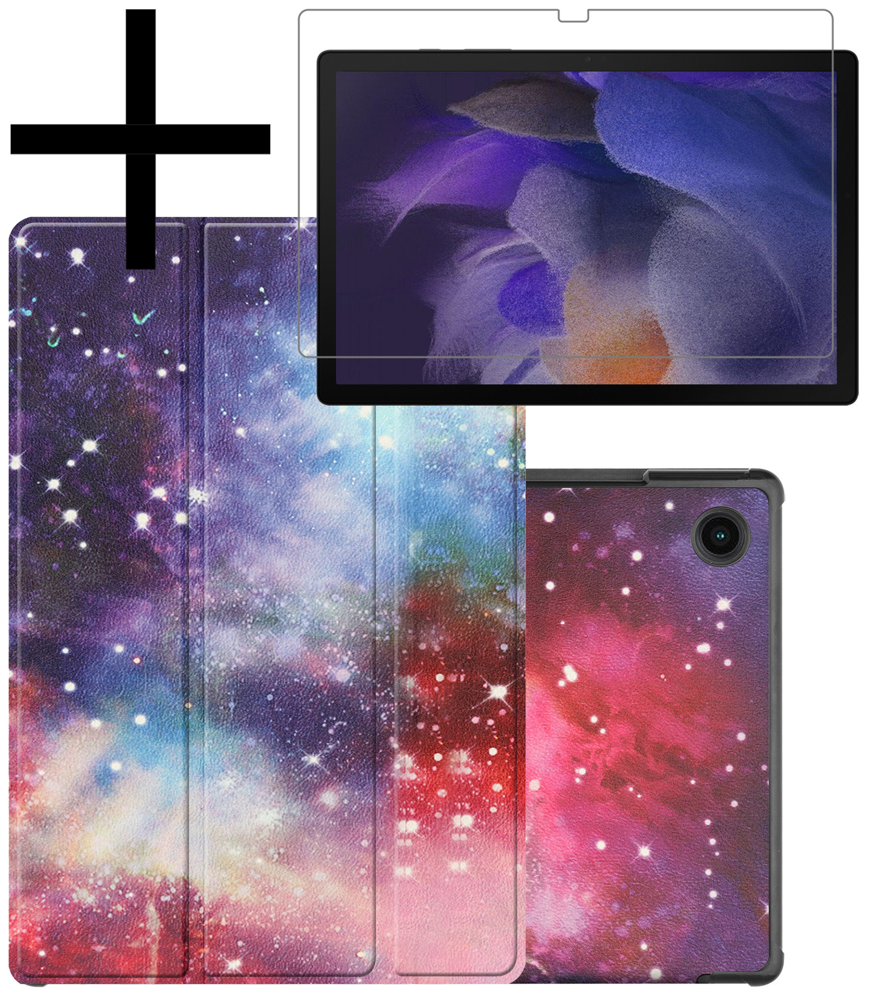 NoXx Hoesje Geschikt voor Samsung Galaxy Tab A8 Hoesje Case Hard Cover Hoes Book Case Met Screenprotector - Galaxy